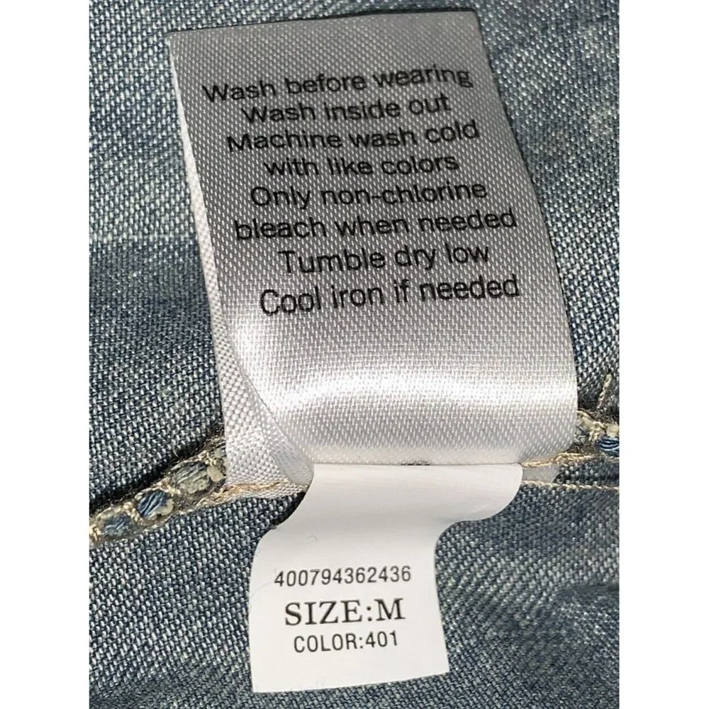 NWT SONOMA Goods For Life Sz MEDIUM Shirt Dress Chambray Denim Stars Pockets - Picture 12 of 12